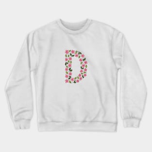 Floral Monogram Letter D Crewneck Sweatshirt